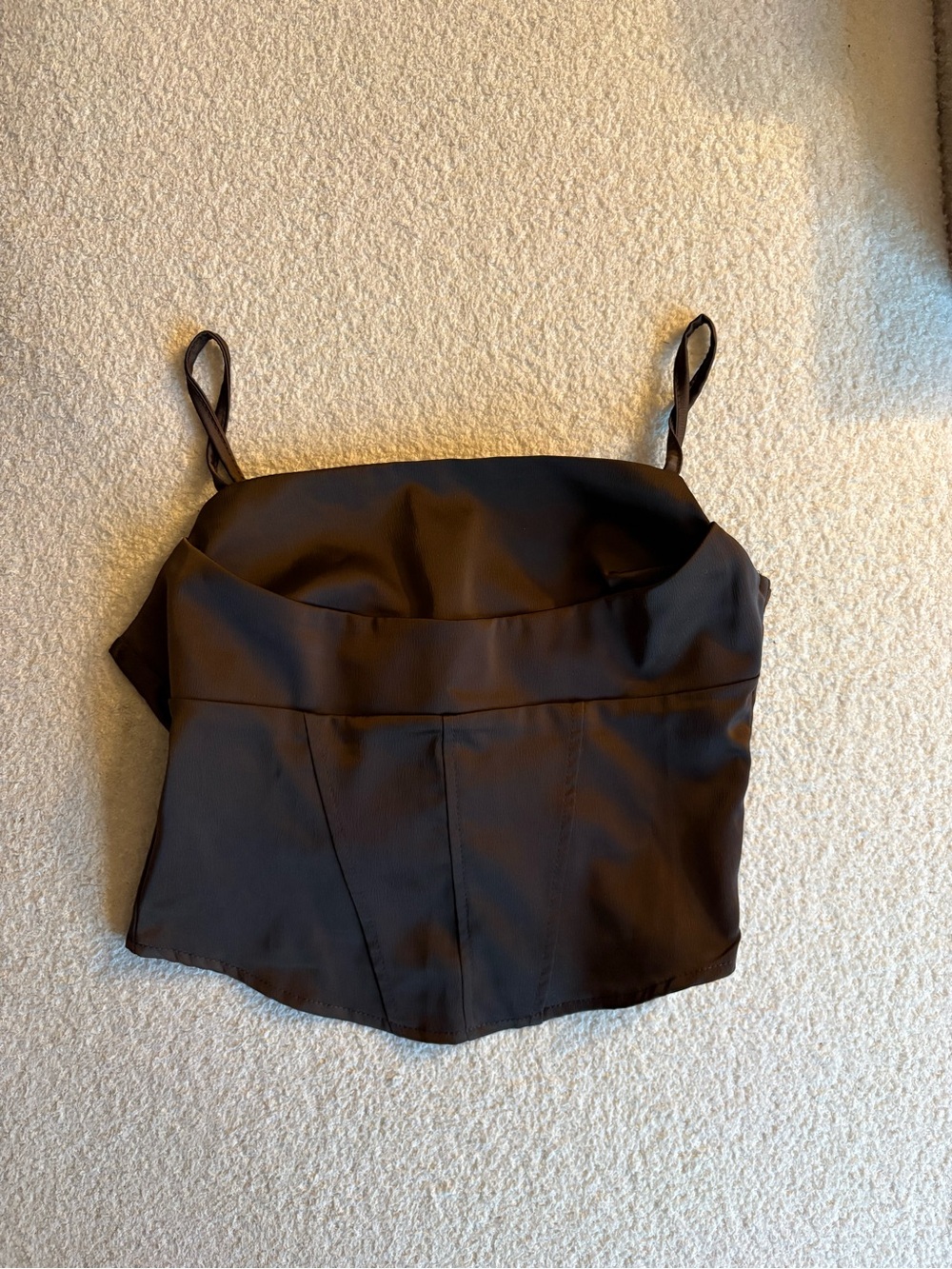 Chocolate Brown Satin Corset Top 🤎
